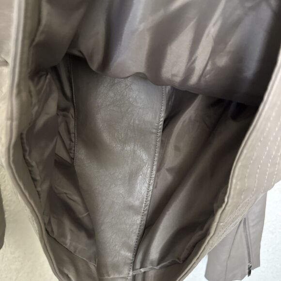 Faux Leather Jacket Gray Women’s Size M Zippers Rori Gilmore - Picture 11 of 12